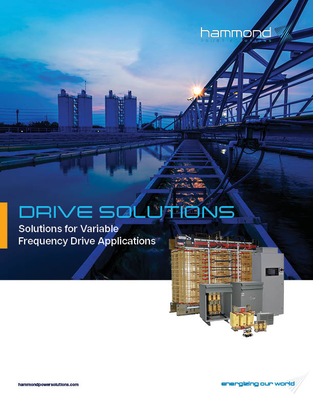 Brochure cover page with dry-type transformers