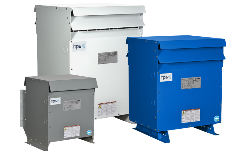 distribution transformers in custom coloured enclosures
