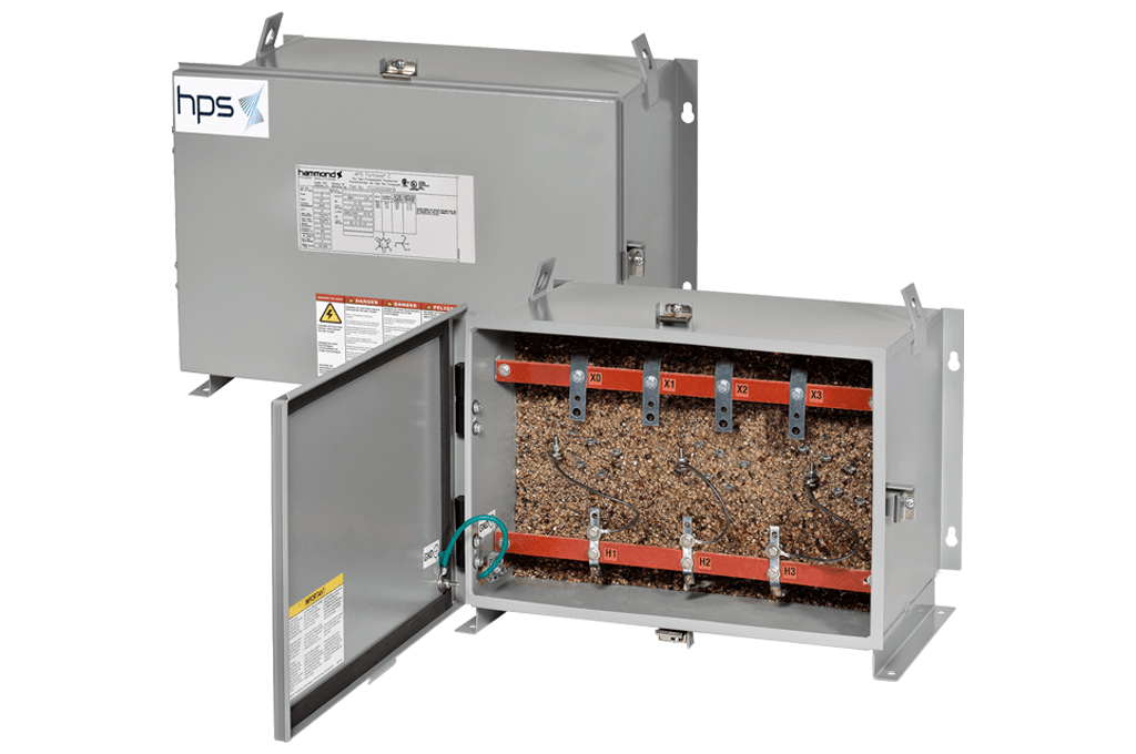 encapsulated transformer with open door