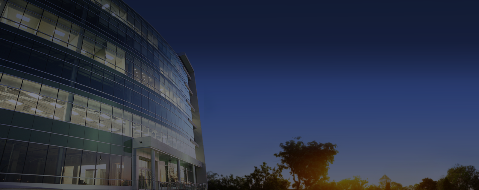 Glass walled office building